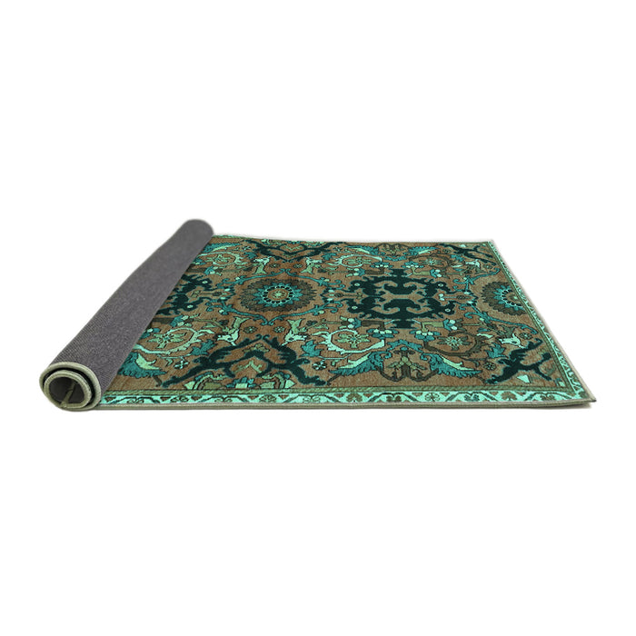 Sideview of Persian Turquoise Traditional Rug, tr4239turq