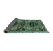 Sideview of Persian Turquoise Traditional Rug, tr4239turq