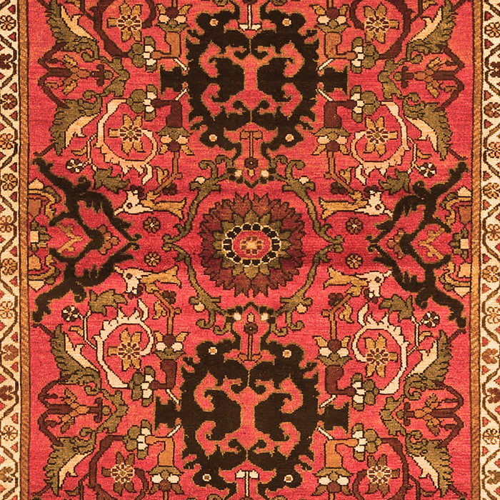 Serging Thickness of Machine Washable Persian Orange Traditional Area Rugs, wshtr4239org