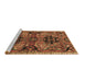 Sideview of Machine Washable Persian Brown Traditional Rug, wshtr4239brn