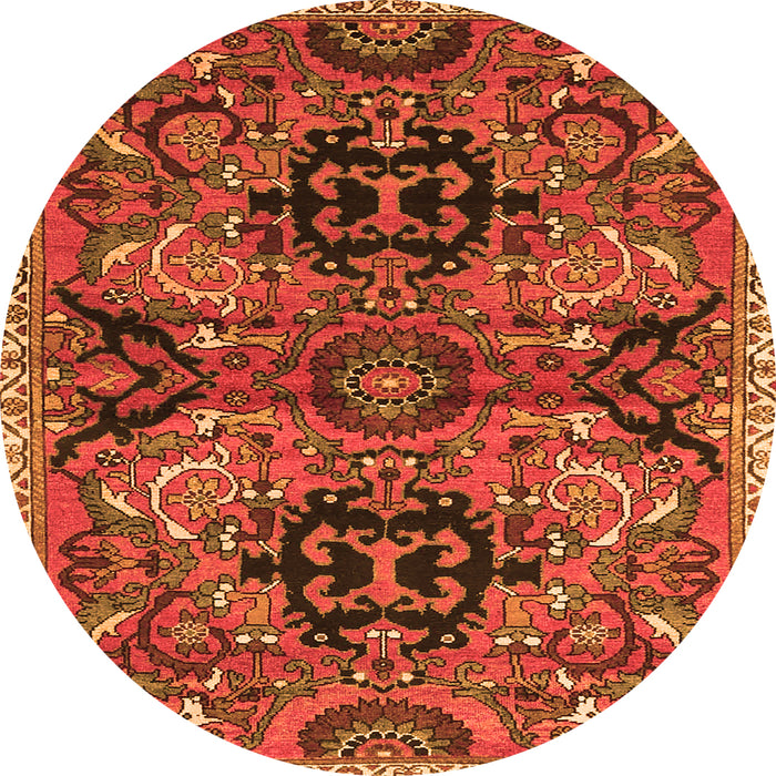 Machine Washable Persian Orange Traditional Area Rugs, wshtr4239org