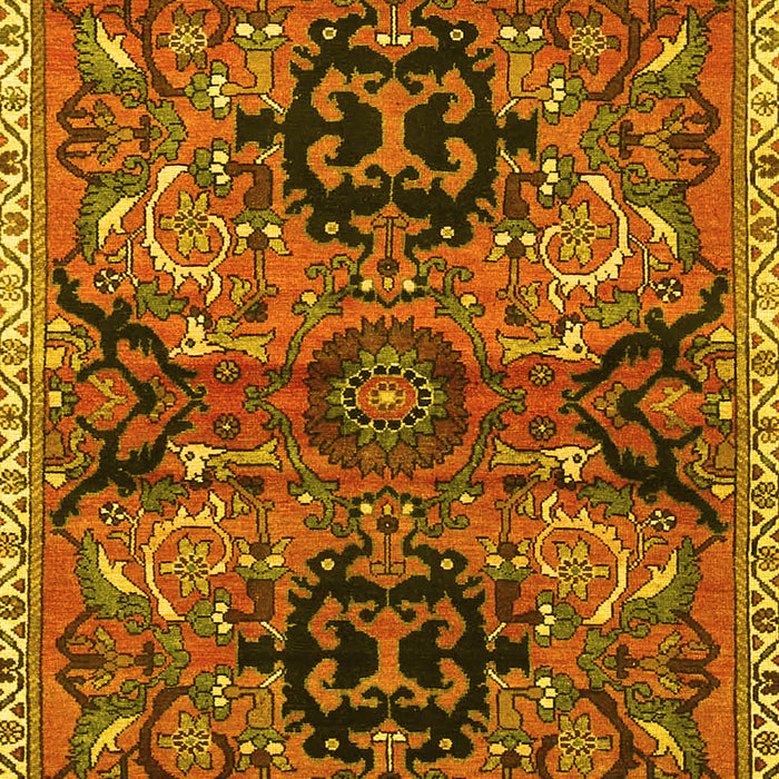 Machine Washable Persian Yellow Traditional Rug, wshtr4239yw
