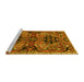 Sideview of Machine Washable Persian Yellow Traditional Rug, wshtr4239yw