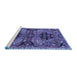 Sideview of Machine Washable Persian Blue Traditional Rug, wshtr4239blu