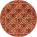 Square Persian Orange Traditional Rug, tr423org
