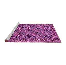 Sideview of Machine Washable Persian Purple Traditional Area Rugs, wshtr423pur