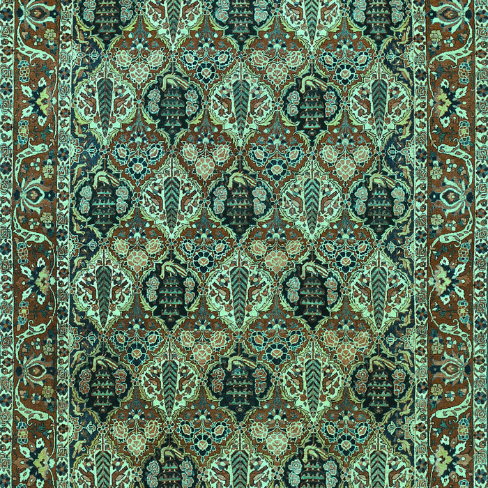 Machine Washable Persian Turquoise Traditional Area Rugs, wshtr423turq