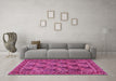 Machine Washable Persian Pink Traditional Rug in a Living Room, wshtr423pnk