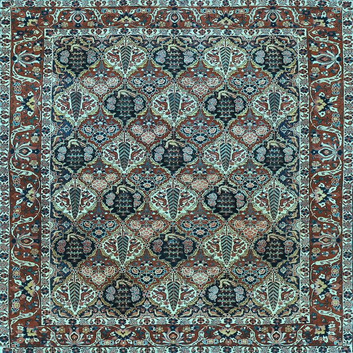Square Machine Washable Persian Light Blue Traditional Rug, wshtr423lblu