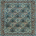 Square Machine Washable Persian Light Blue Traditional Rug, wshtr423lblu