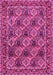 Machine Washable Persian Pink Traditional Rug, wshtr423pnk