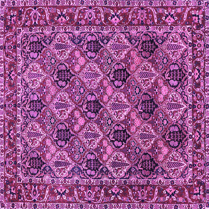 Square Machine Washable Persian Purple Traditional Area Rugs, wshtr423pur