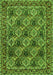 Serging Thickness of Machine Washable Persian Green Traditional Area Rugs, wshtr423grn