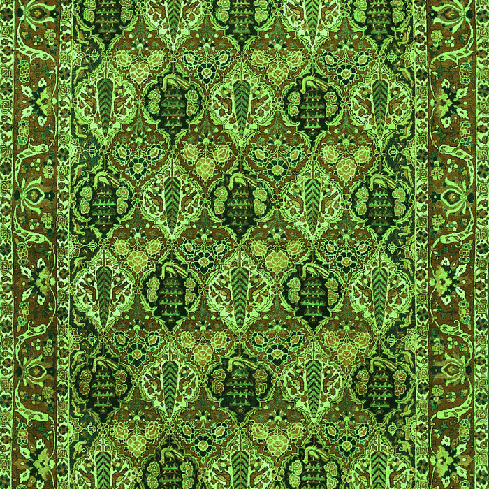 Serging Thickness of Machine Washable Persian Green Traditional Area Rugs, wshtr423grn