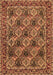 Machine Washable Persian Brown Traditional Rug, wshtr423brn