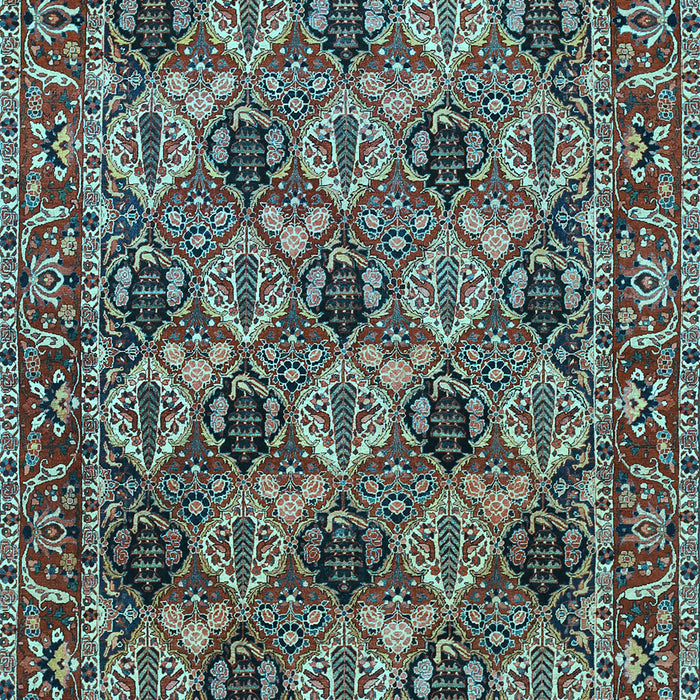 Machine Washable Persian Light Blue Traditional Rug, wshtr423lblu
