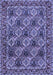 Machine Washable Persian Blue Traditional Rug, wshtr423blu