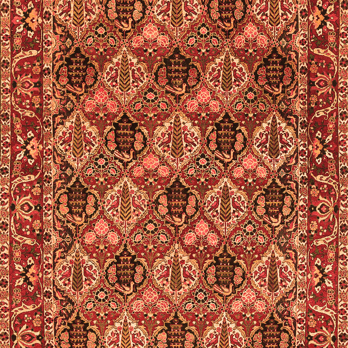 Serging Thickness of Machine Washable Persian Orange Traditional Area Rugs, wshtr423org