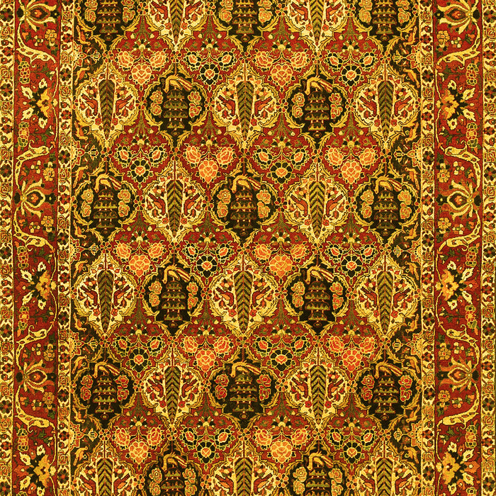 Machine Washable Persian Yellow Traditional Rug, wshtr423yw