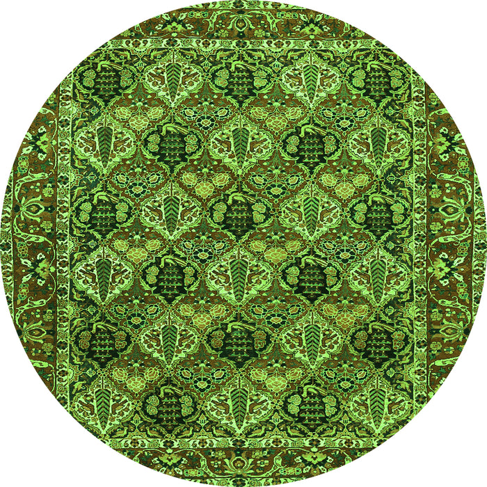 Square Persian Green Traditional Rug, tr423grn