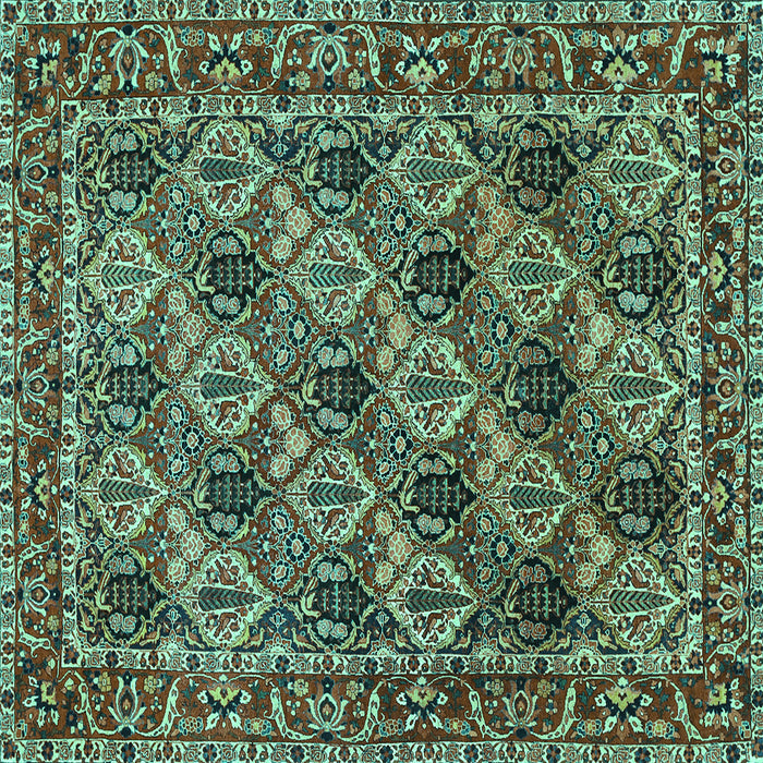 Square Persian Turquoise Traditional Rug, tr423turq