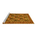 Sideview of Machine Washable Persian Yellow Traditional Rug, wshtr423yw