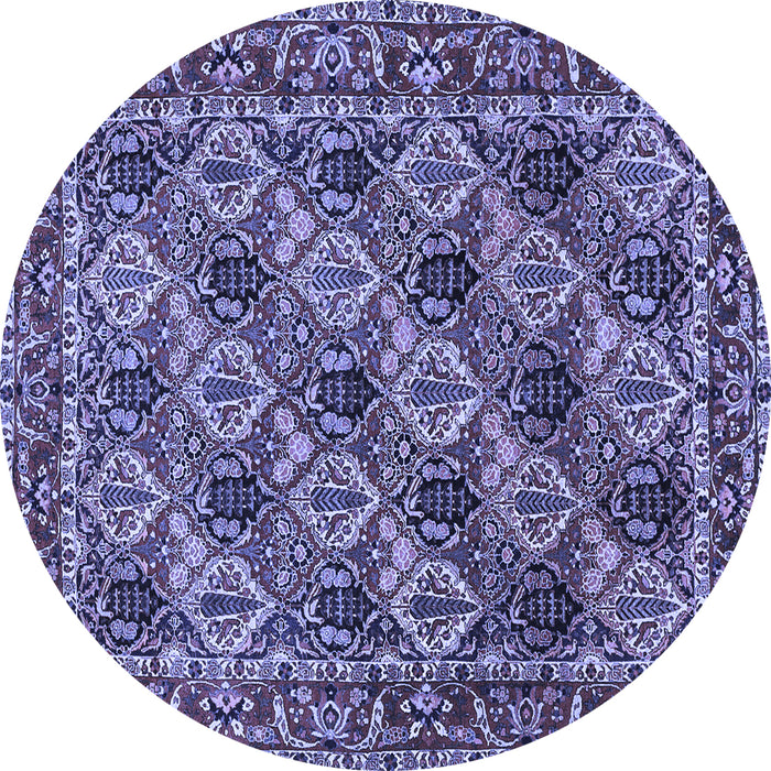 Round Persian Blue Traditional Rug, tr423blu