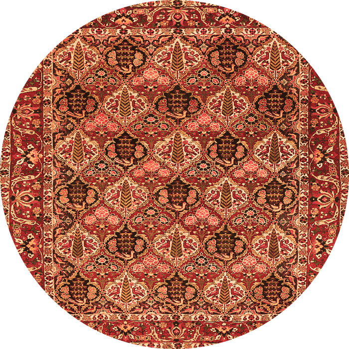 Machine Washable Persian Orange Traditional Area Rugs, wshtr423org