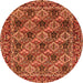 Machine Washable Persian Orange Traditional Area Rugs, wshtr423org