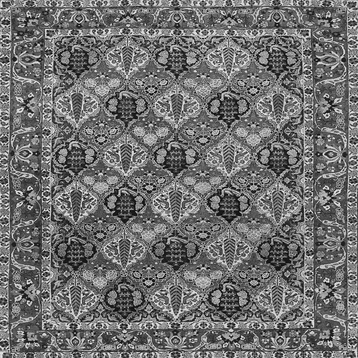 Round Machine Washable Persian Gray Traditional Rug, wshtr423gry
