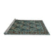 Sideview of Machine Washable Persian Light Blue Traditional Rug, wshtr423lblu