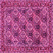 Square Machine Washable Persian Pink Traditional Rug, wshtr423pnk