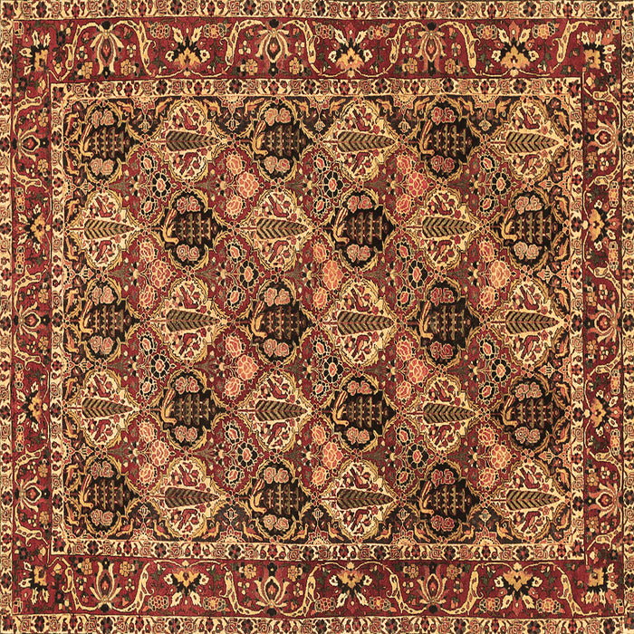 Square Persian Brown Traditional Rug, tr423brn