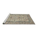 Sideview of Machine Washable Traditional Carbon Gray Rug, wshtr424