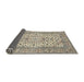 Sideview of Traditional Carbon Gray Medallion Rug, tr424