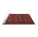 Sideview of Machine Washable Traditional Chestnut Brown Rug, wshtr4240