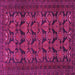 Square Machine Washable Persian Pink Traditional Rug, wshtr4240pnk