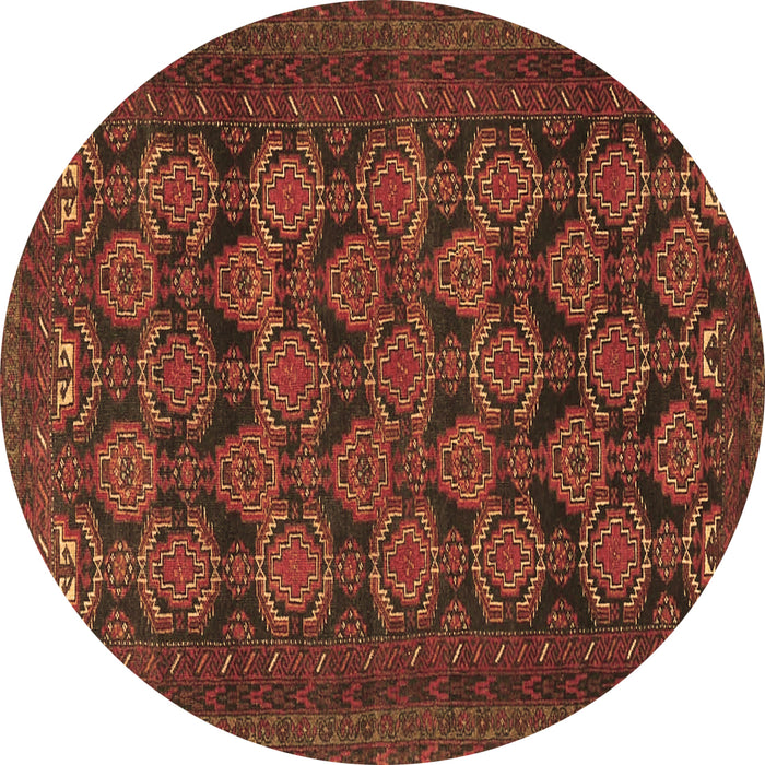 Round Persian Brown Traditional Rug, tr4240brn