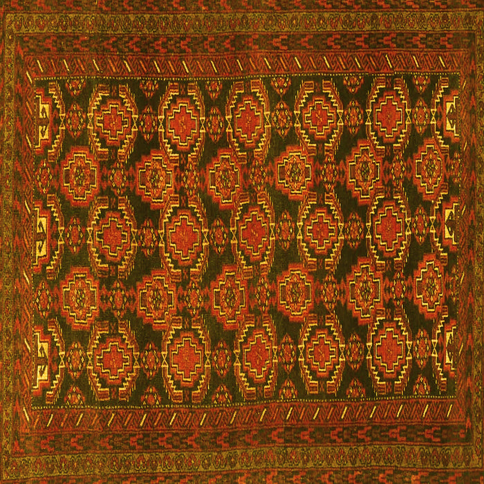 Square Machine Washable Persian Yellow Traditional Rug, wshtr4240yw