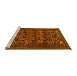 Sideview of Machine Washable Persian Yellow Traditional Rug, wshtr4240yw