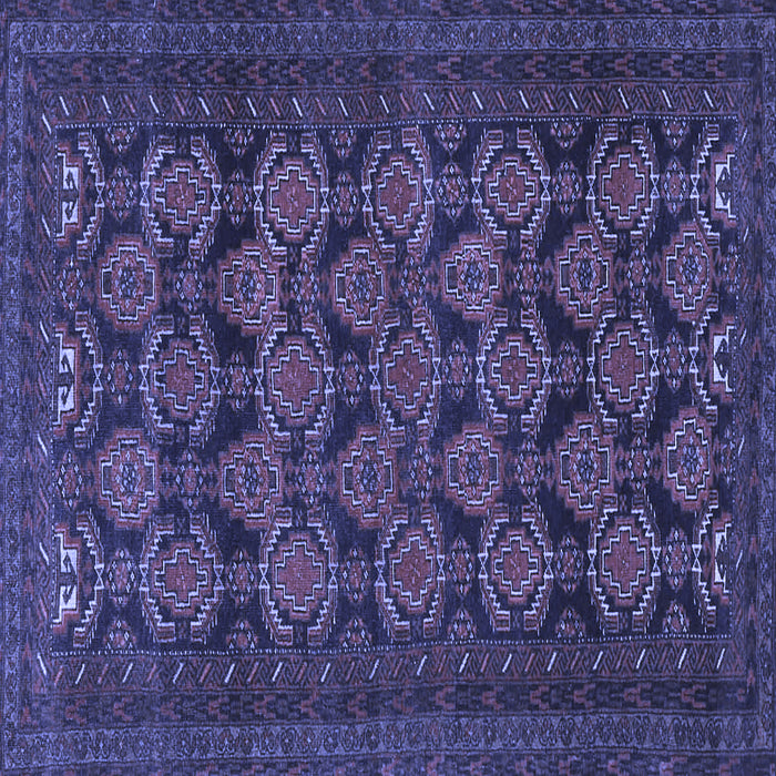 Square Machine Washable Persian Blue Traditional Rug, wshtr4240blu