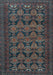 Machine Washable Persian Light Blue Traditional Rug, wshtr4240lblu