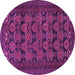 Round Machine Washable Persian Purple Traditional Area Rugs, wshtr4240pur