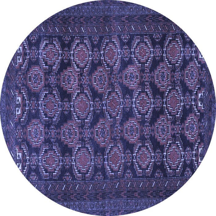 Round Persian Blue Traditional Rug, tr4240blu