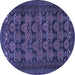 Round Persian Blue Traditional Rug, tr4240blu