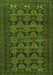 Serging Thickness of Machine Washable Persian Green Traditional Area Rugs, wshtr4240grn