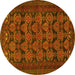 Round Persian Yellow Traditional Rug, tr4240yw