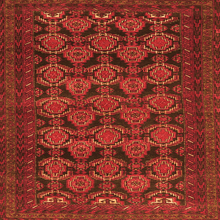 Round Machine Washable Persian Orange Traditional Area Rugs, wshtr4240org