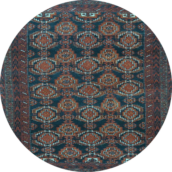 Round Machine Washable Persian Light Blue Traditional Rug, wshtr4240lblu