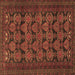 Square Persian Brown Traditional Rug, tr4240brn